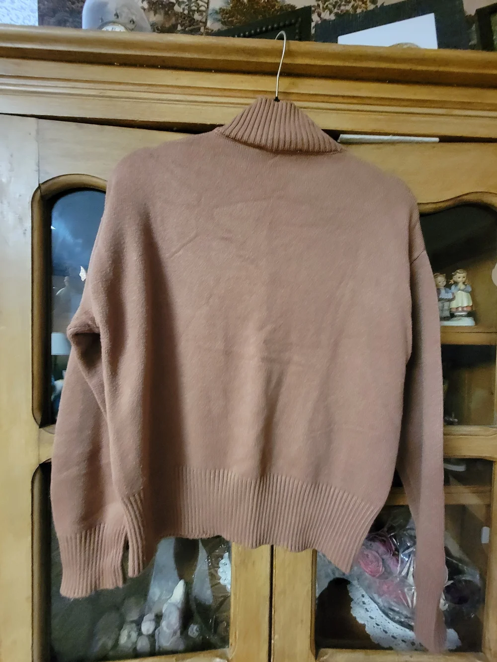 Truth by Republic NWOT Cable Knit MockbTurtleneck Sweater in Camel Brown Sz L